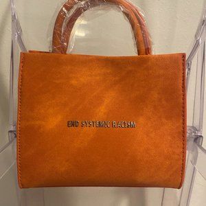 Brandon Blackwood End Systemic Racism (ESR) Tote Orange Waxed Denim